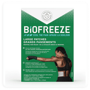 Product shot of Biofreeze Pain Relief Patches, Large, 5 Patches.