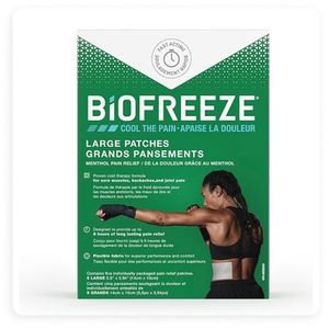 Photo de produit des timbres analgésiques Biofreeze, 5 timbres.