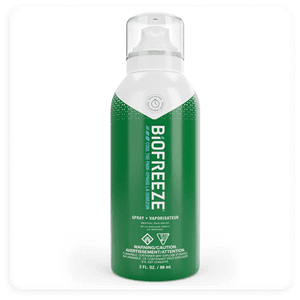 Product shot of Biofreeze Pain Relief Spray, 89 mL Aerosol Spray.